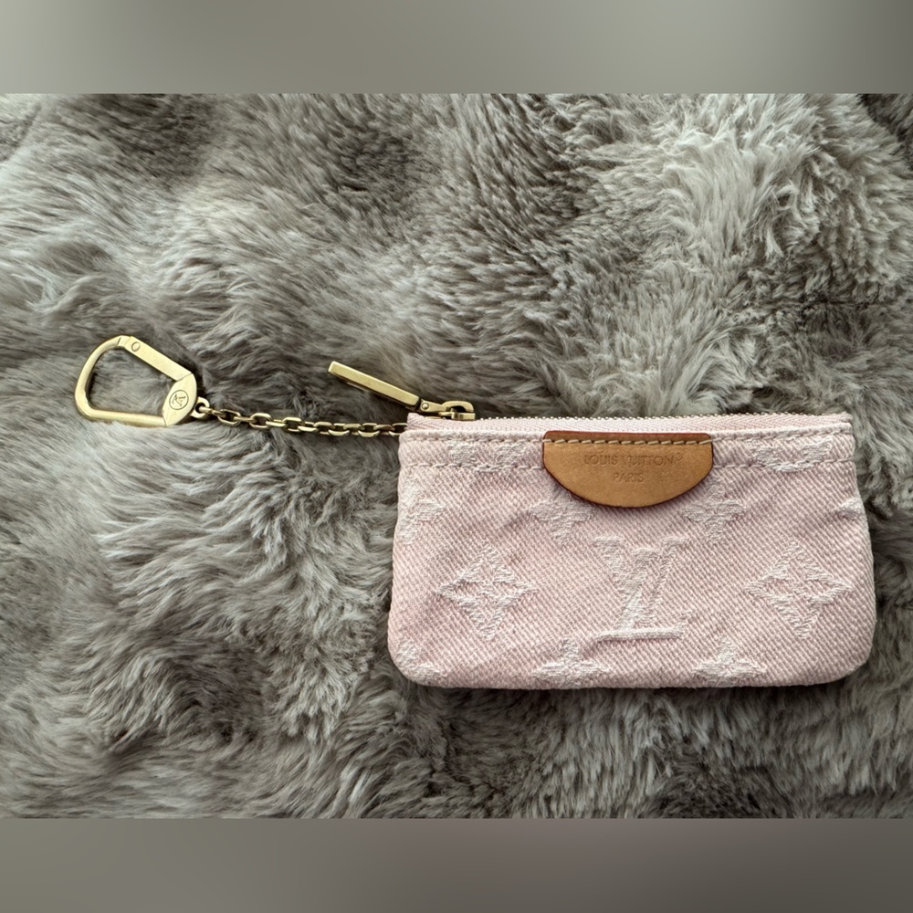 Louis Vuitton Pink Monogram Denim Key Pouch